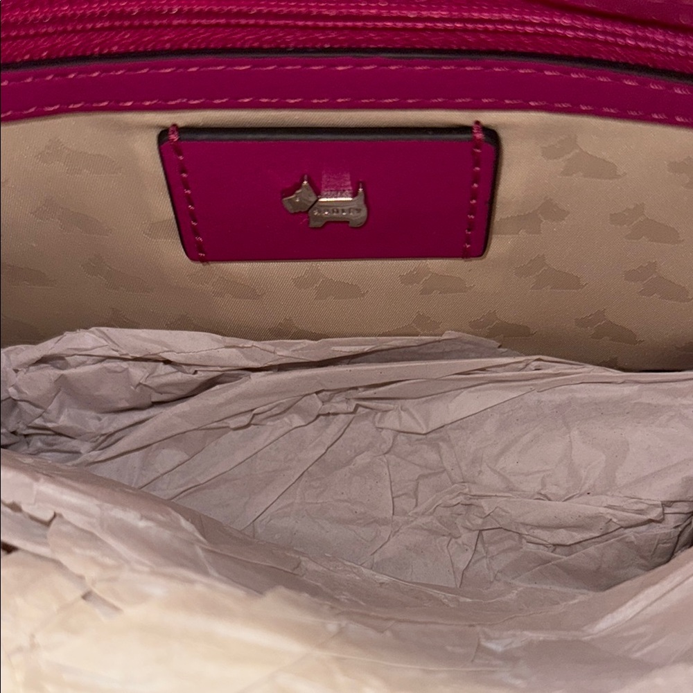 RADLEY LONDON Pink Leather Shoulder Bag with Slouchy Design - Picture 5 of 7